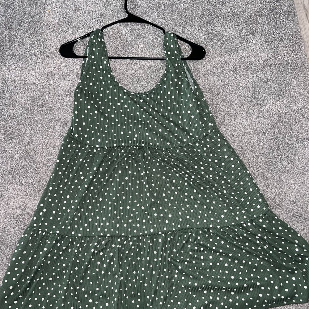 Pink Lilly Green Polka Dot Tank Dress